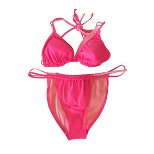 No Boundaries NOBO Juniors Swimsuit Bikini Color Hot Pink.‎ L (11-13) NWT
